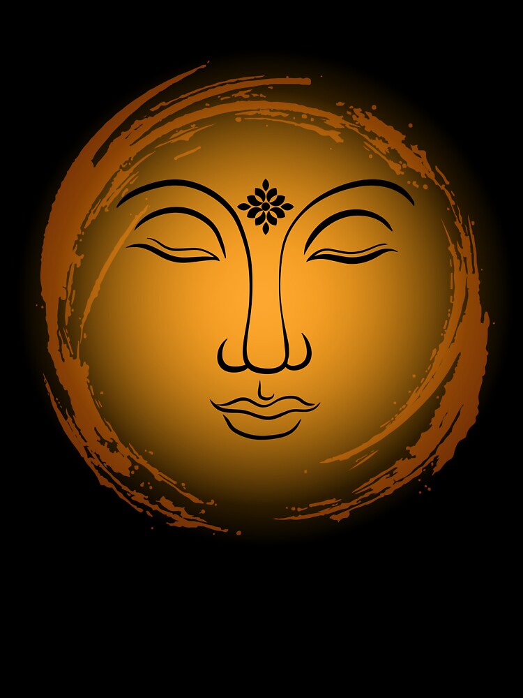 Inner Peace Celestial Sun Face | Boho Spiritual Minimalist Design by DonaFada