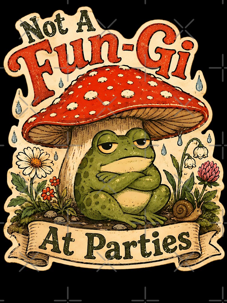 Not A Fun-Gi At Parties Funny Frog by StillWildink