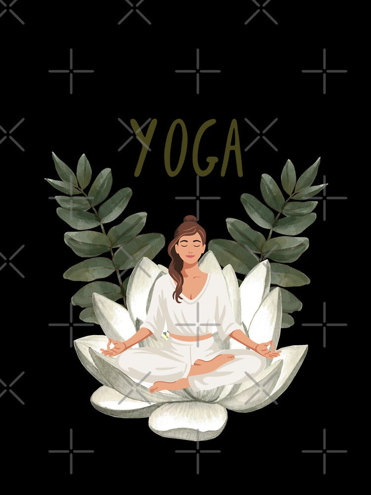 Lotus Yoga Pose Art by HBBS DESIGNS