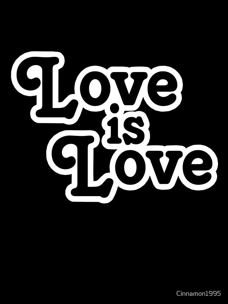 Love is Love – Black and white retro lettering on pink by Vision Illustrated