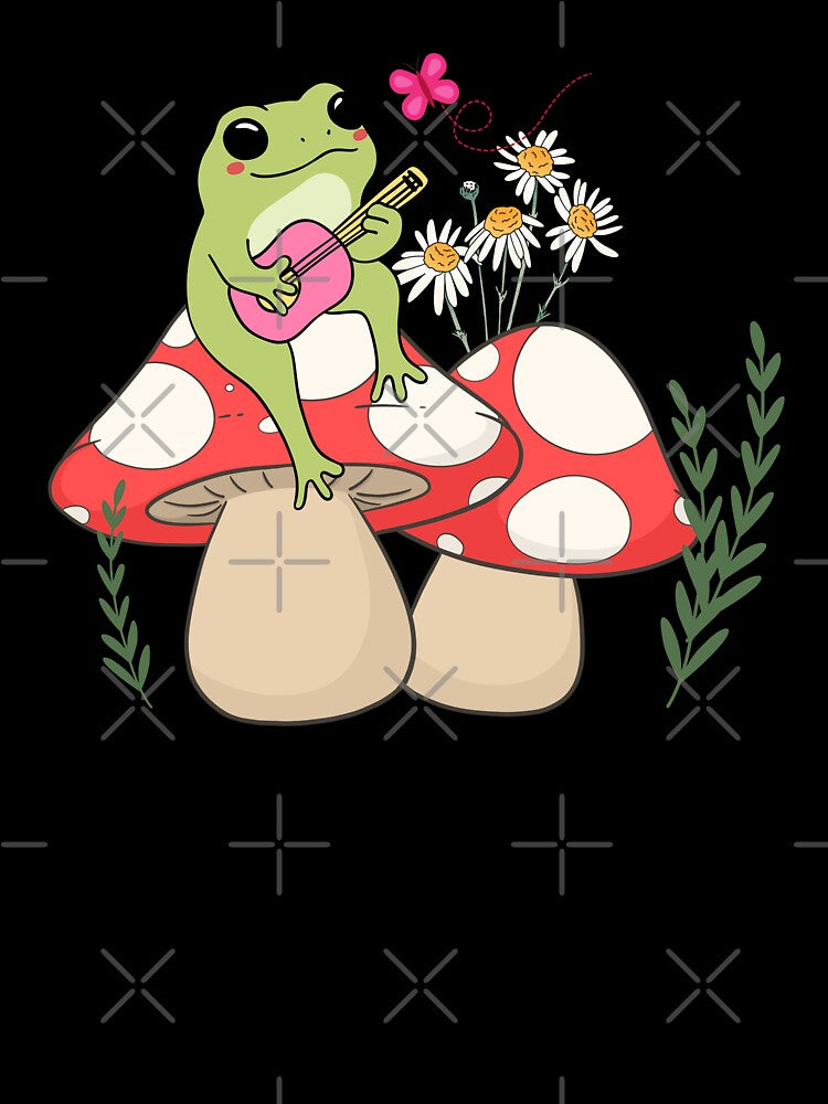 Kawaii Anime Cottagecore Frog by Playful Strokes pom@pom