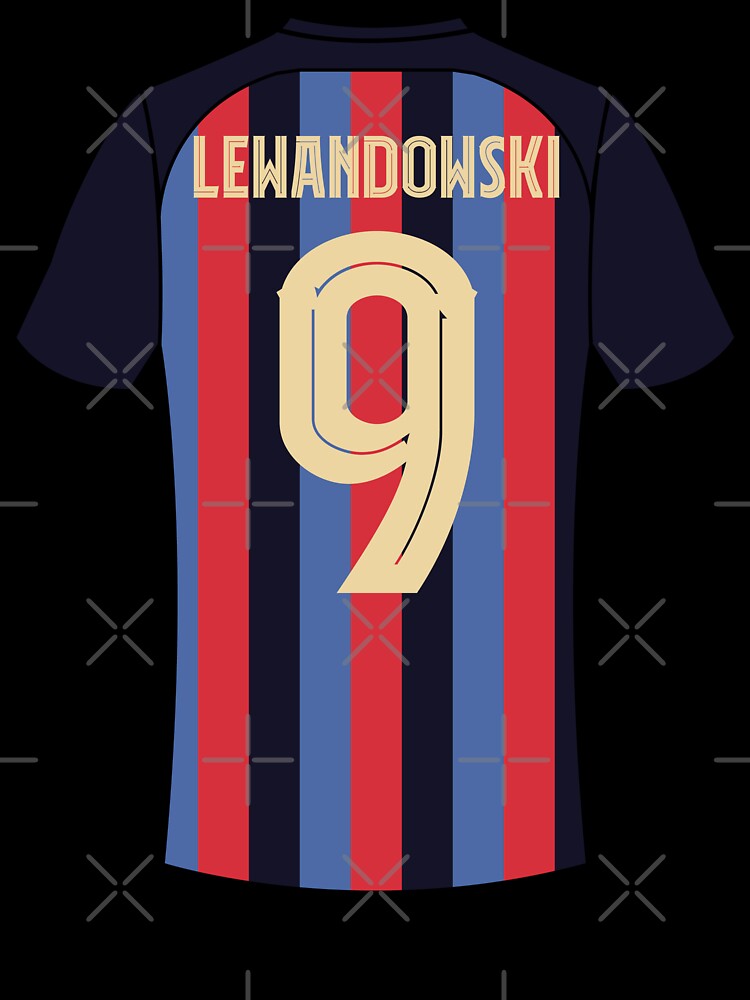 Robert Lewandowski barcelona football jersey number 9 by Justtrendytees