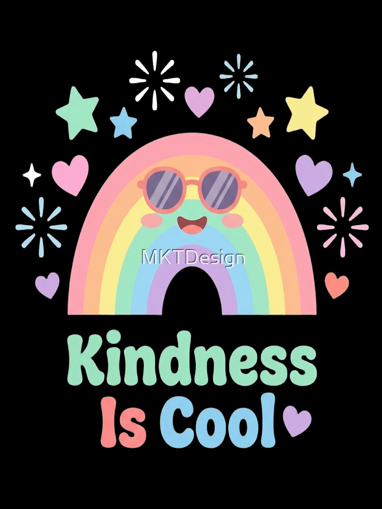 Kindness Is Cool Retro Rainbow Art by DZRym