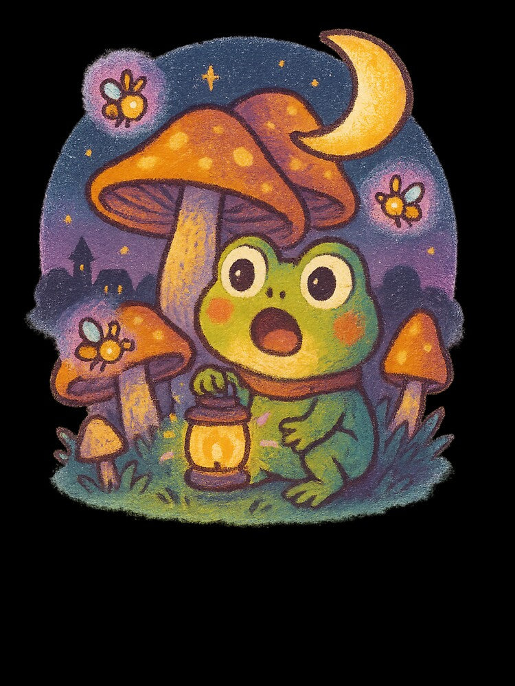 Magical Frog with Lantern and Mushrooms by MythicPixel