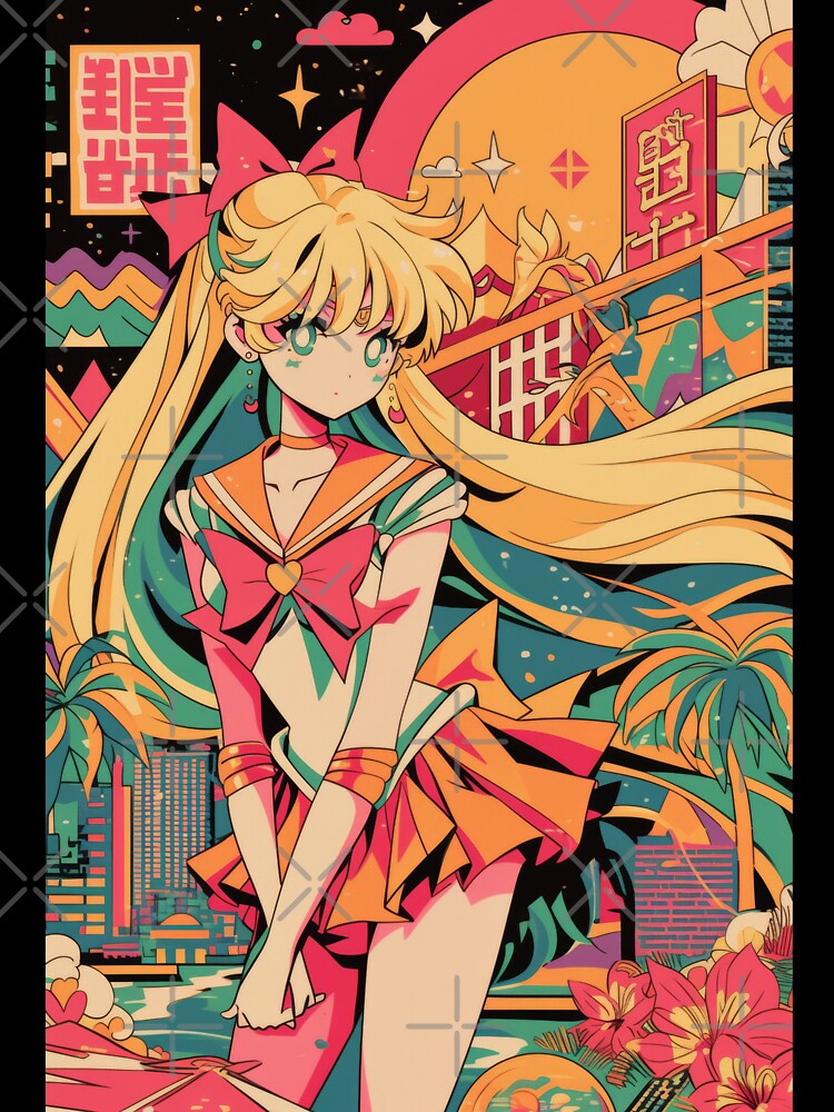 Sailor Venus Vaporwave City Nights by AnimeArsenalPrints