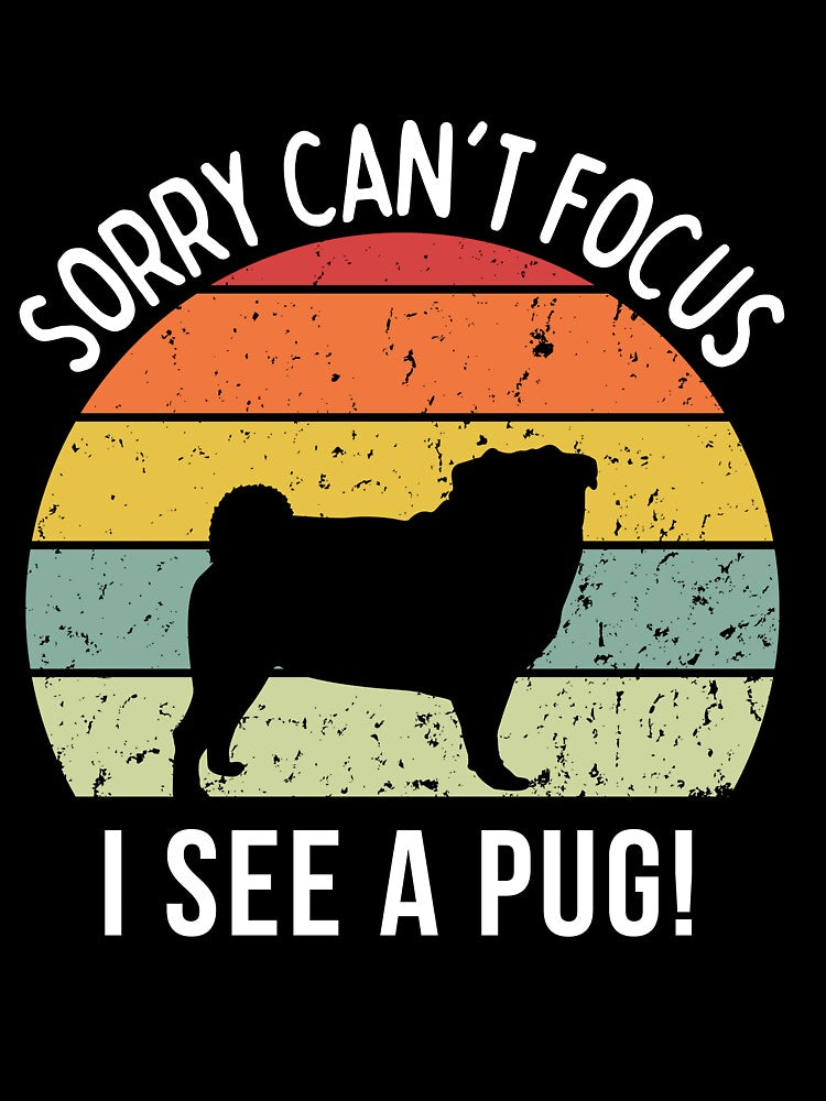Cute Retro Sunset Pug lover design - white text by 29Bumblebee