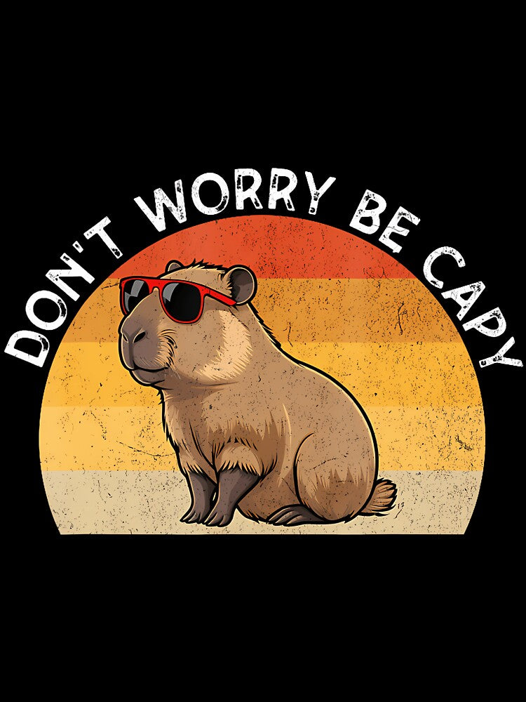 Don't Worry Be Capy Retro Capybara by jayeshainch
