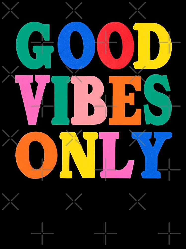 Colorful “Good Vibes Only” Quote – Positive Summer Typography Design by BobaBunny76