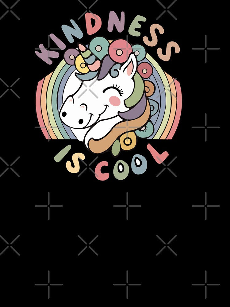 Kindness is Cool Funny Unicorn Lover Typography Quote by thedazzlingmonk