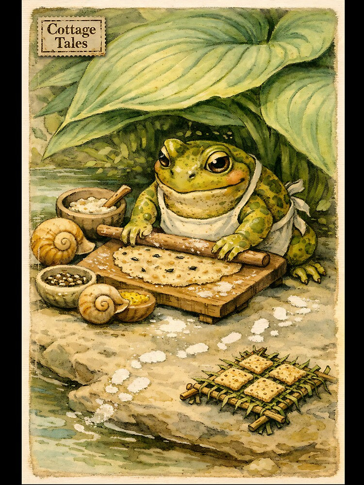 The Pond-Side Pastry Chef - Cottagecore Frog by bapupa