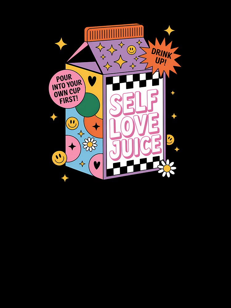 Cute Self Love Juice – Daily Confidence Positivity Reminder Sticker by Suzy Perez Art