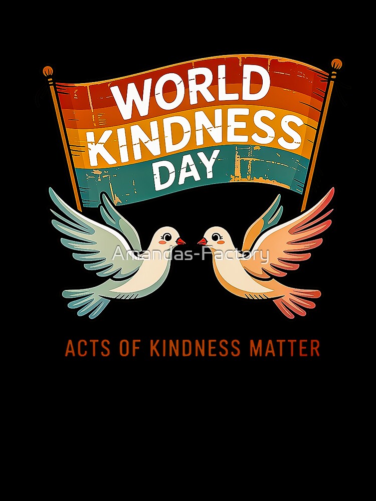 Vintage World Kindness Day Retro Doves Love Design by Amanda's Factory