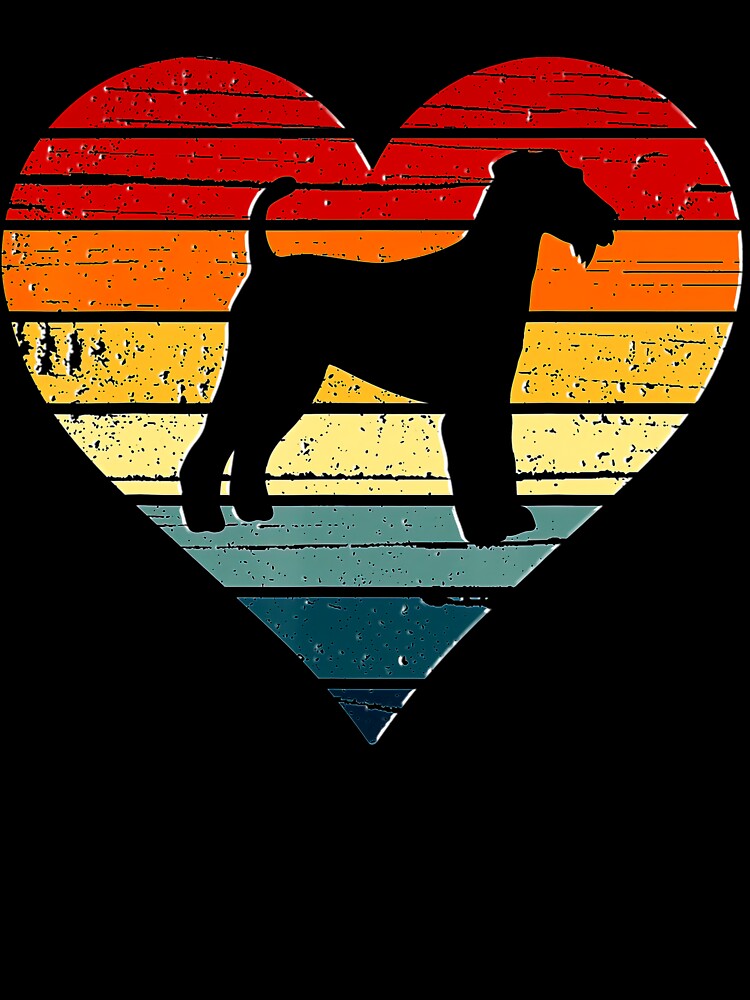 Airedale Terrier Dog Vintage Retro Heart Mom Gift Valentines Tee Gift Love by BargerStore