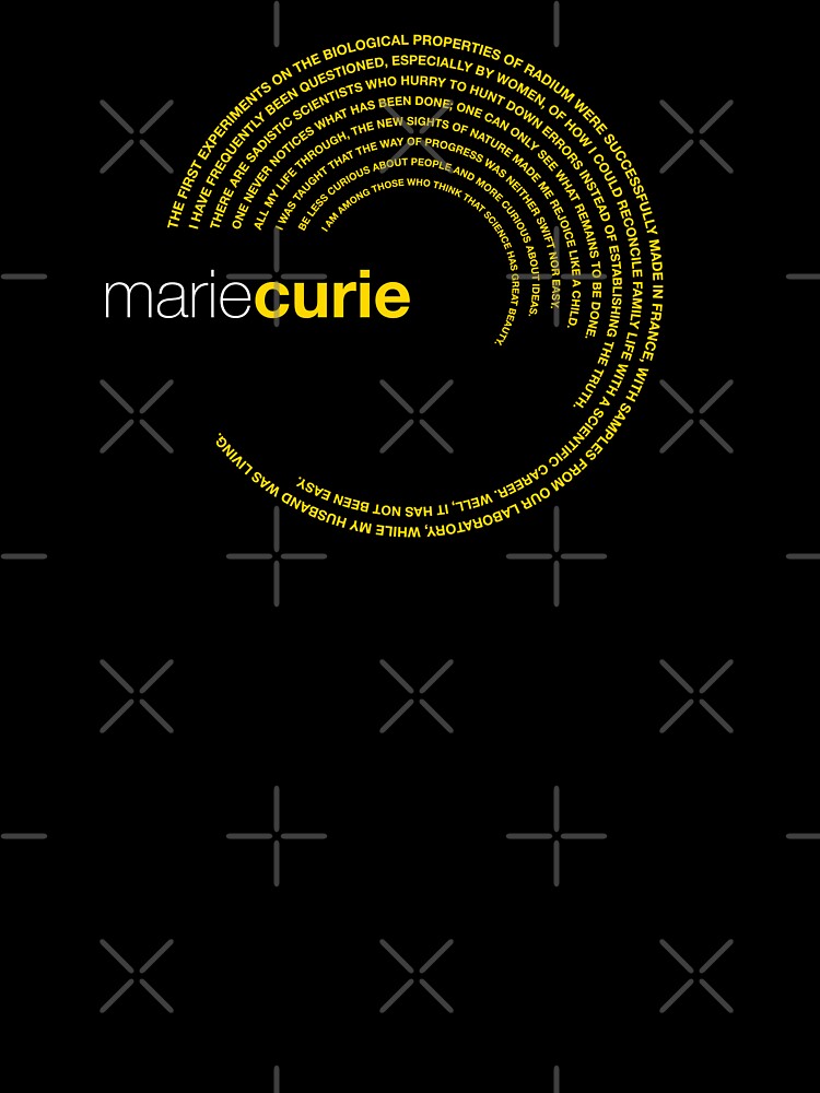 Marie Curie famous quotes poster [gold] by CMYKStudio