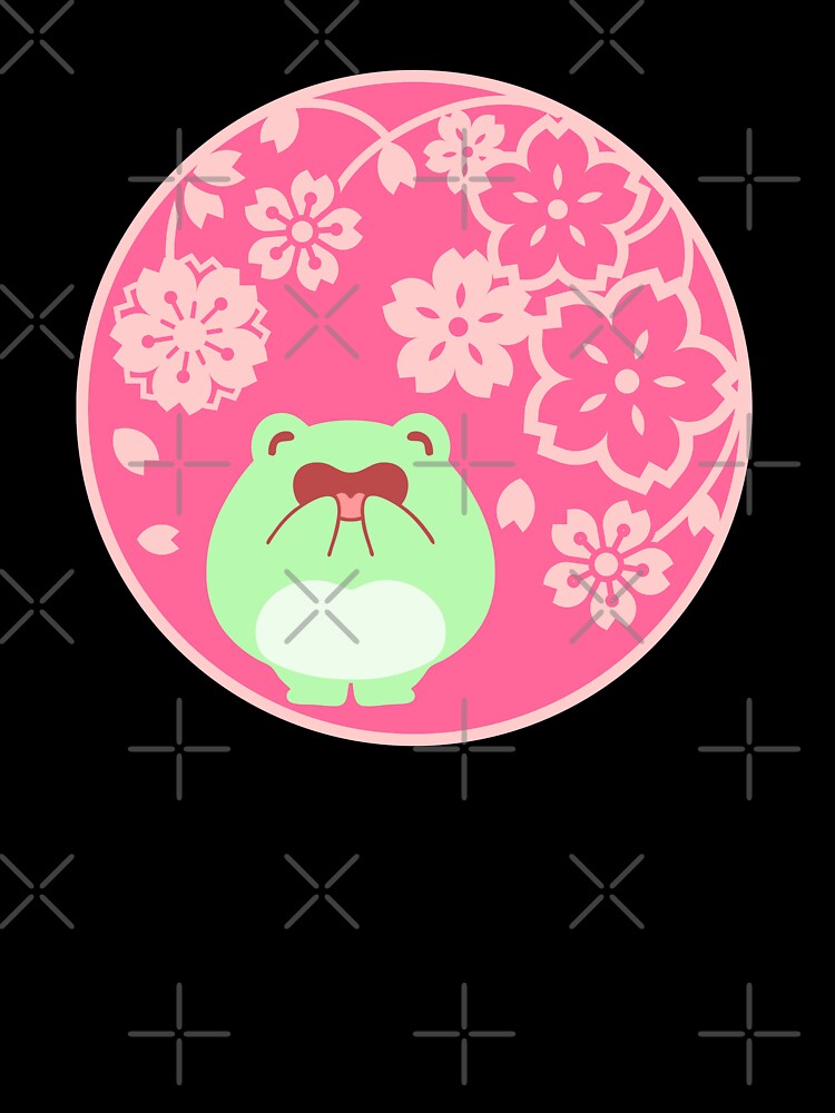 Frog Aesthetic Frog in Spring Cottagecore Cottage Core Cherry Blossom by CaitU