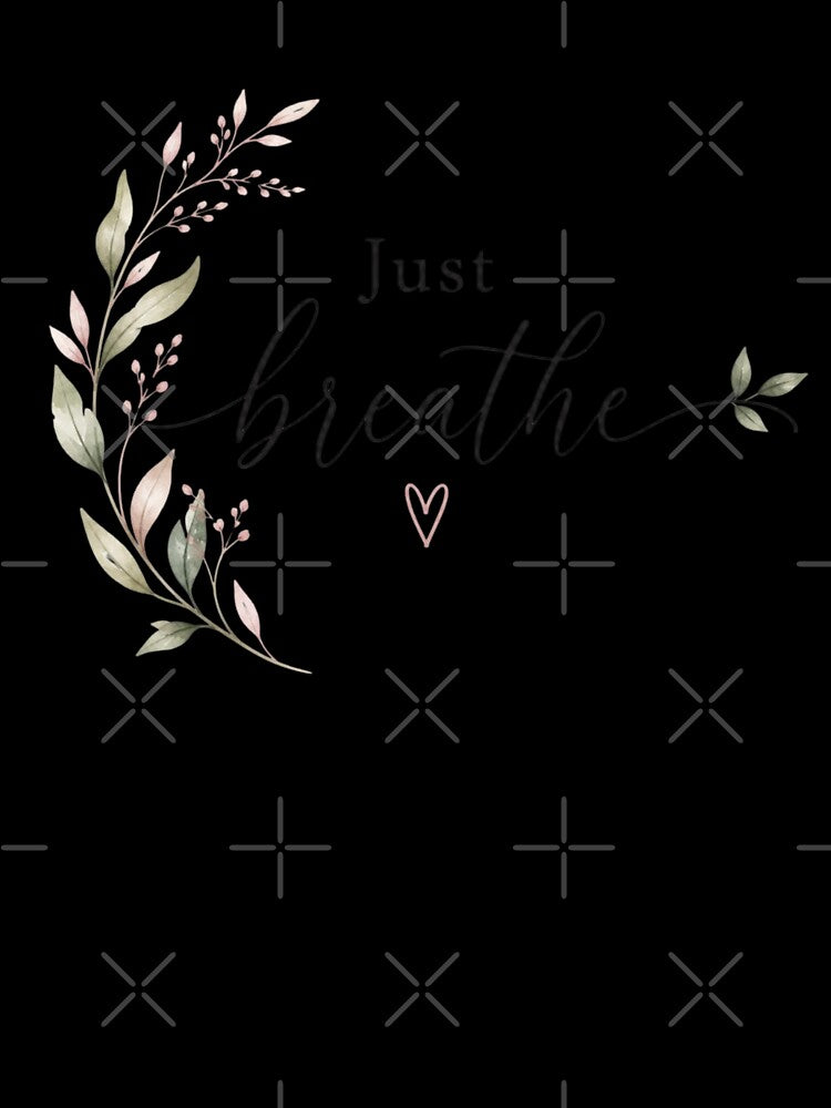 Just Breathe Minimalist Quote Design | Calm Aesthetic Typography Art by Sanika arts