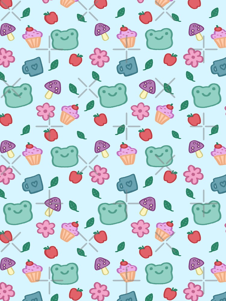 blue sweet moments froggy pattern by naanlin