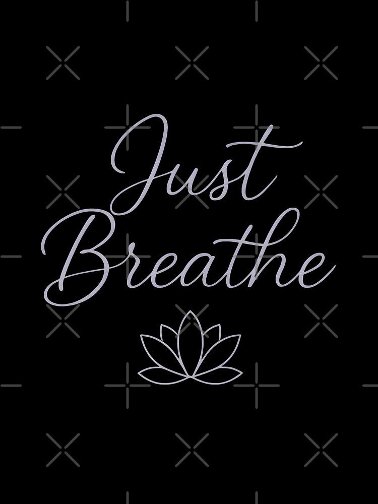 Just Breathe | Minimalist Calming Typography with Lotus Flower by Style-Sense