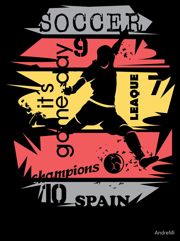 Gift Idea Design Football Spain Goal Shot Ball Explosion Fan Illustration by AndreMi
