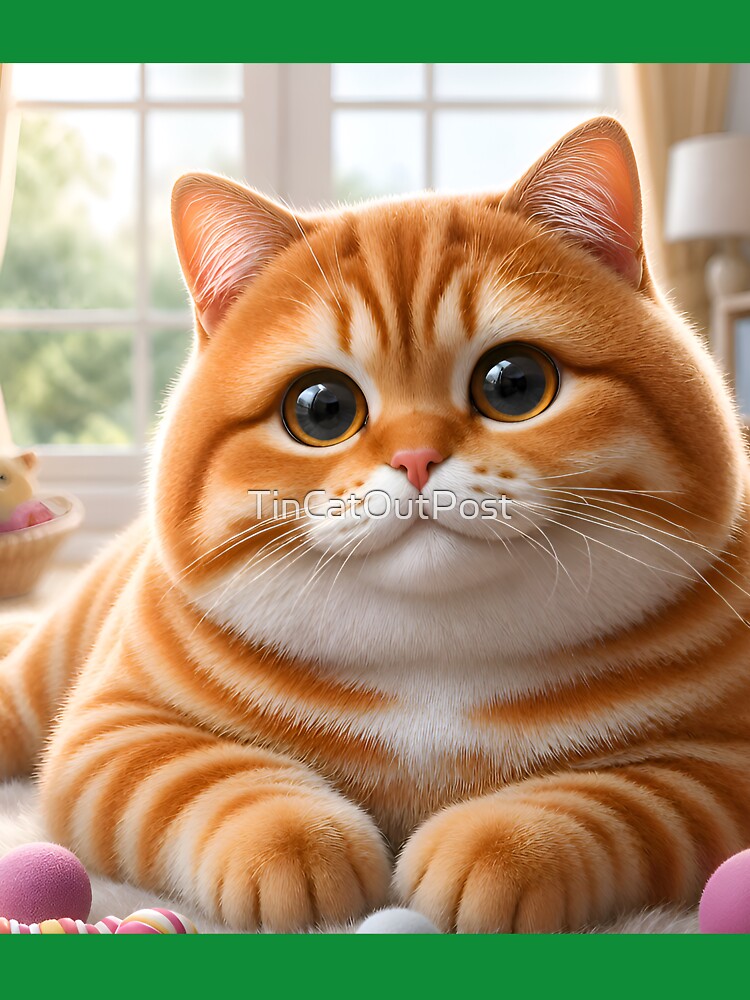 Chubby Big Eyed Ginger Cat by TinCatOutPost