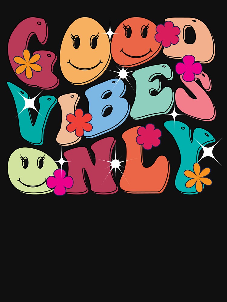 "Good vibes only" retro wavy groovy typography sublimation SVG by DreamWorld07