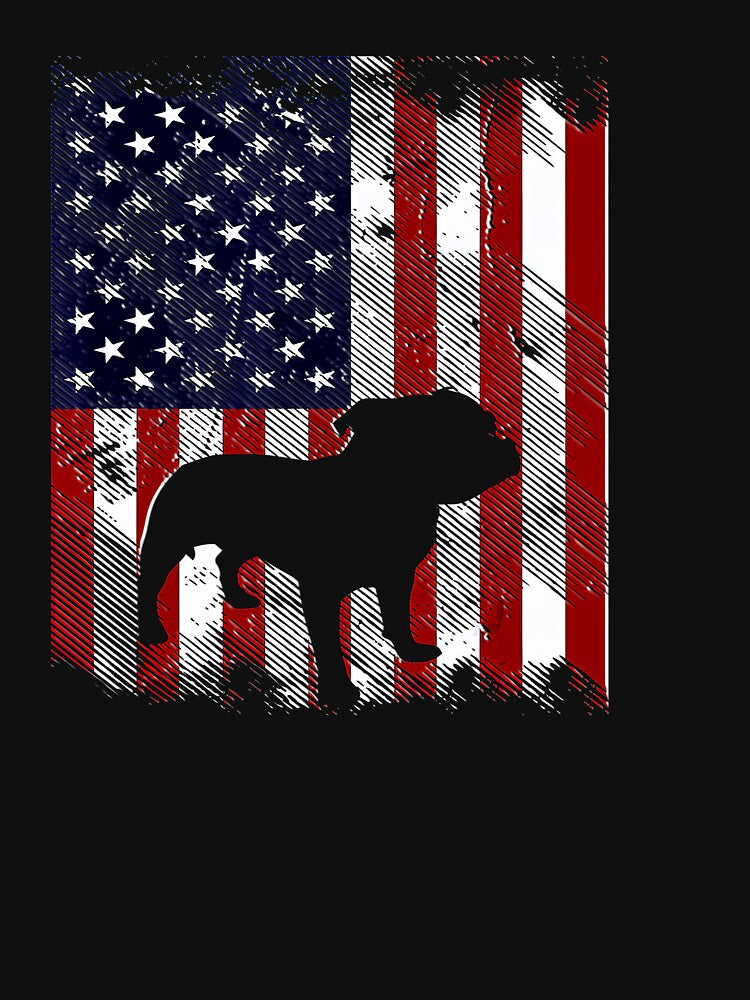 American Flag Pitbull Vintage Patriot Pittie Dog Tee Gift Love by BargerStore