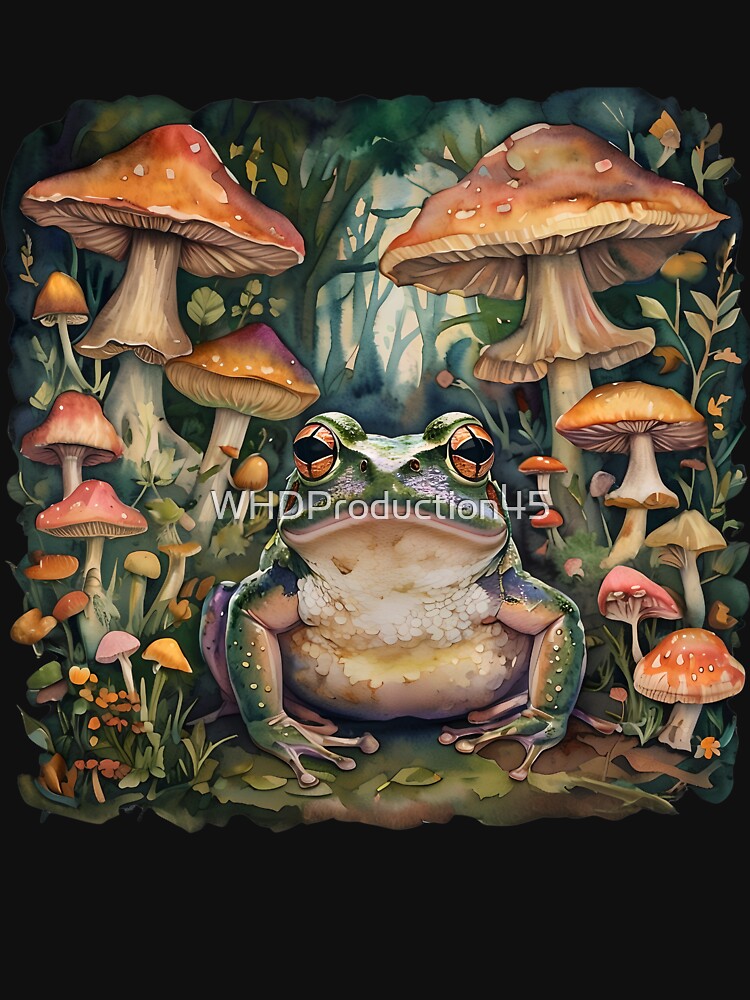 Enchanted Frog & Mushrooms – Cozy Cottagecore Forest Art by WHDProduction45