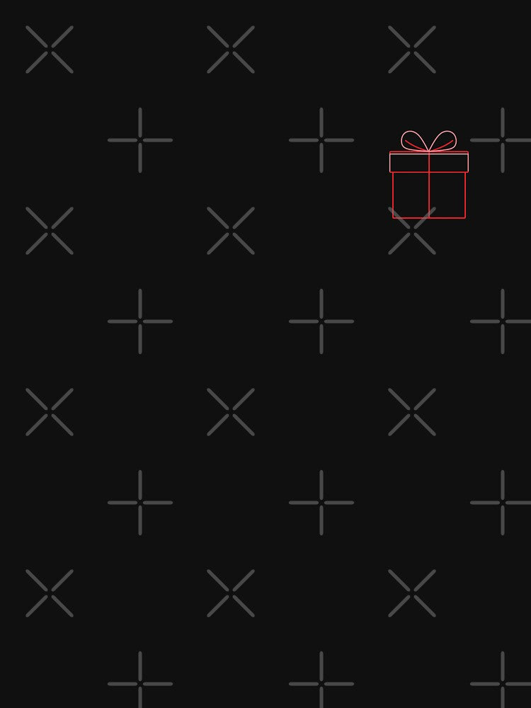 Minimalist Red and Green Gift Box Outline with Ribbon Holiday Design by gk-creations