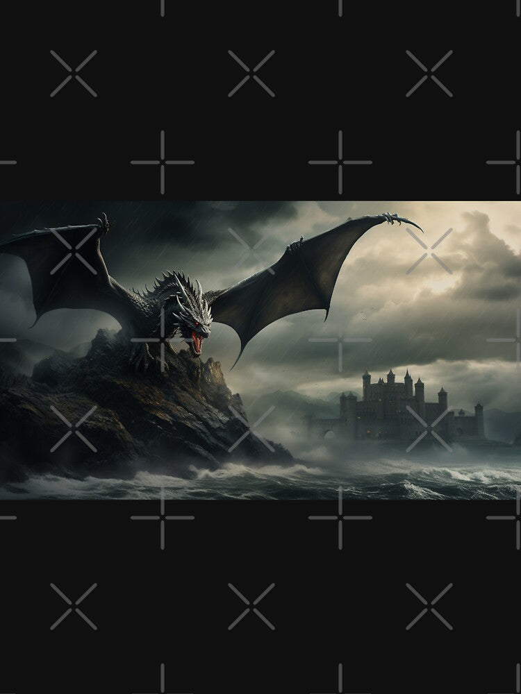 Dark Fantasy Landscape - Legendary Black Dragon by Fantasy Masterpiece
