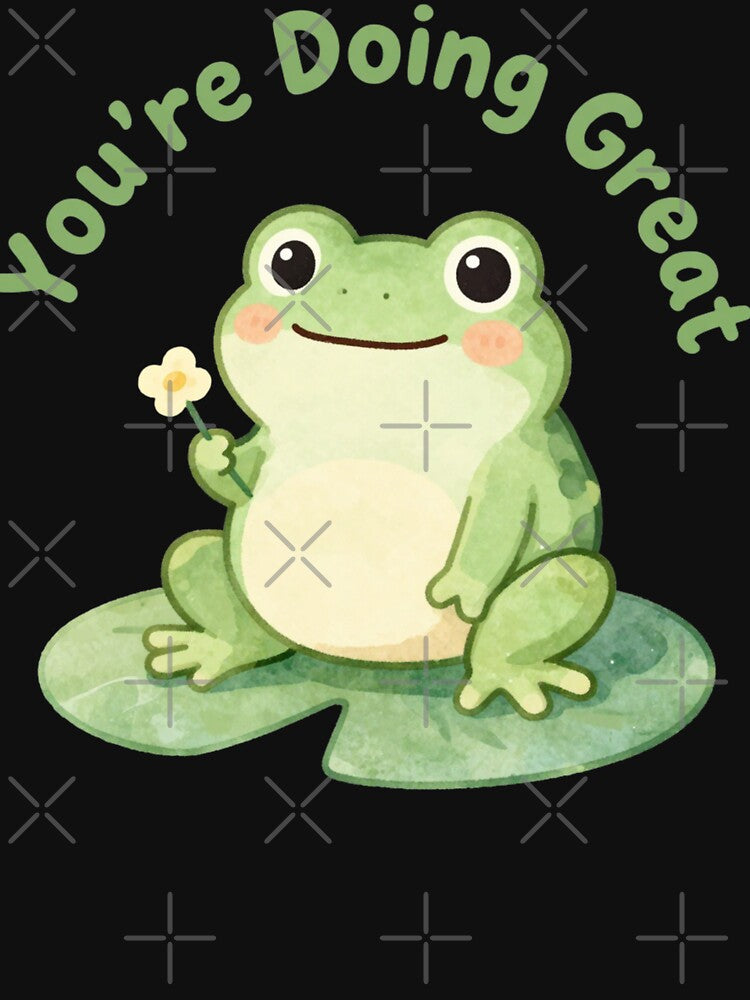 You're Doing Great | Cute Frog Mental Health Affirmation Sticker | Self Love Gift | Encouraging Quote Sticker by Davestre Designs