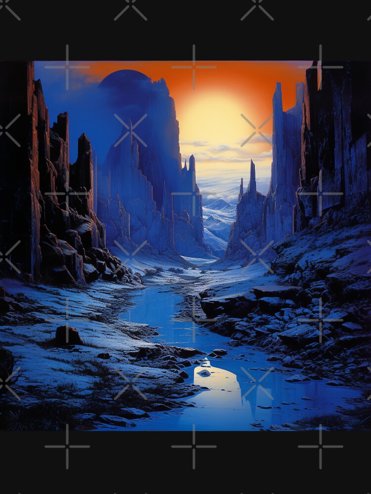 Fantasy Landscape - Blue and Orange Canyon by Fantasy Masterpiece