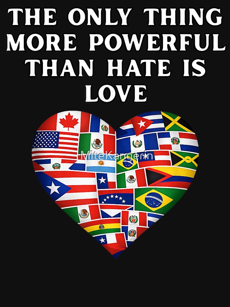 The Only Thing More Powerful Than Hate Is Love Unity Heart Flag by MiteKangerin