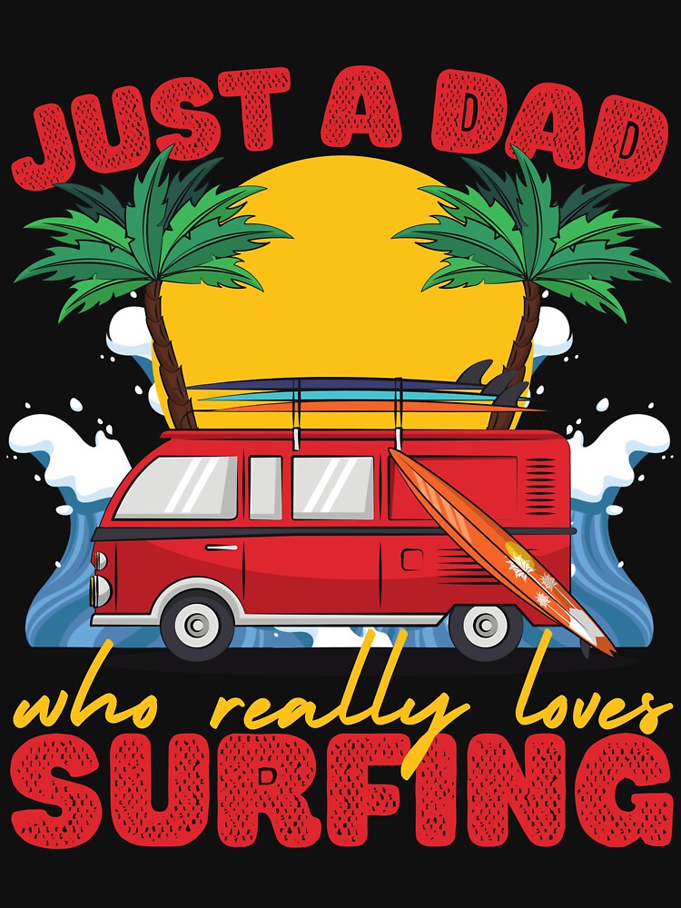 Just a Dad Who Loves Surfing Red by to-esu