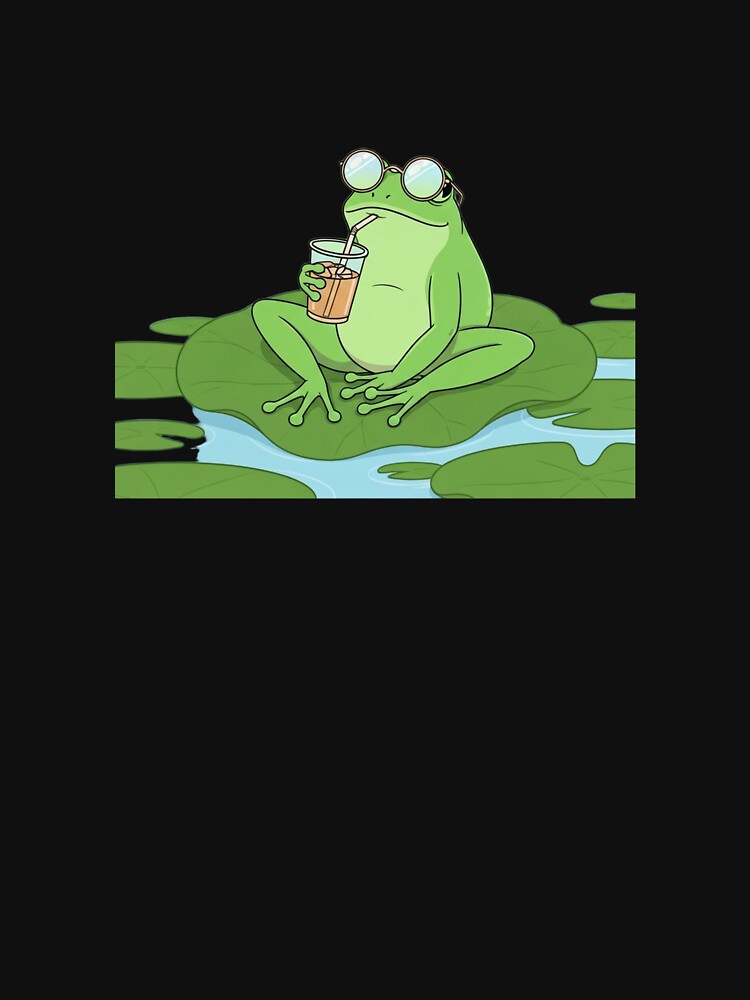 Chill Frog With Coffee – Cute Cottagecore Pastel Design by LegacyWave