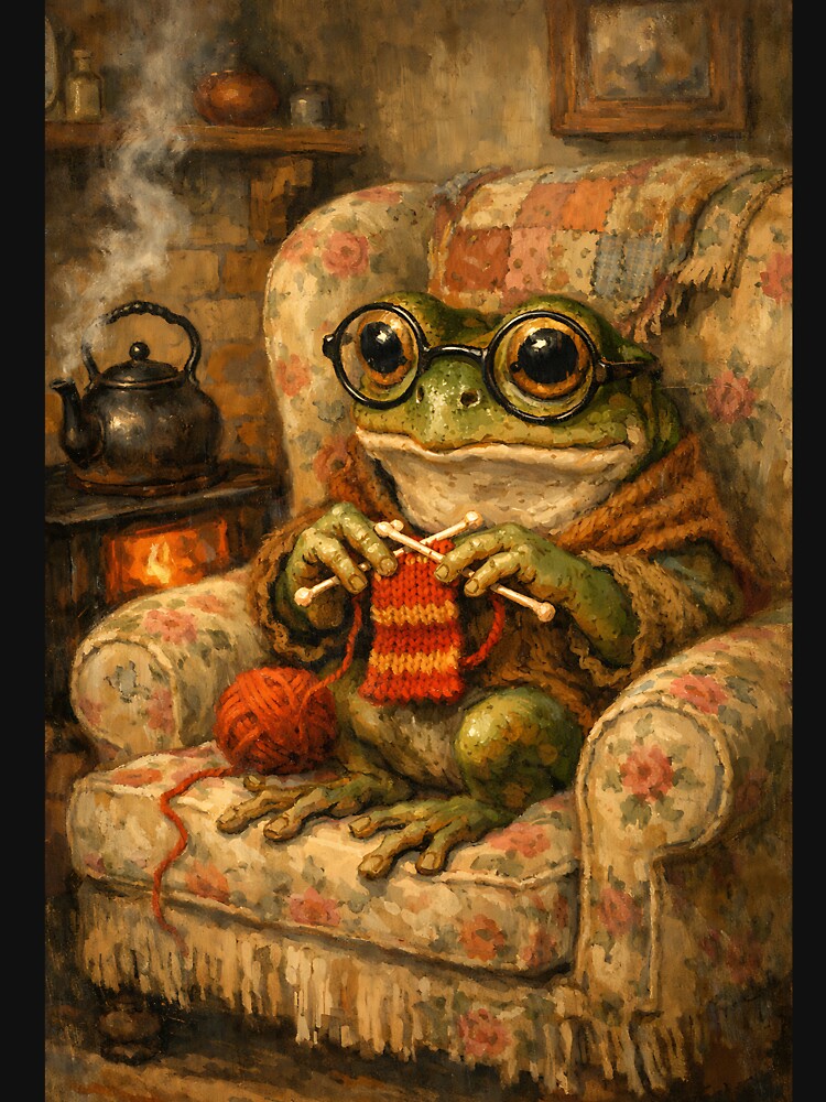 Frog's Armchair Knits - Cottagecore Frog by bapupa