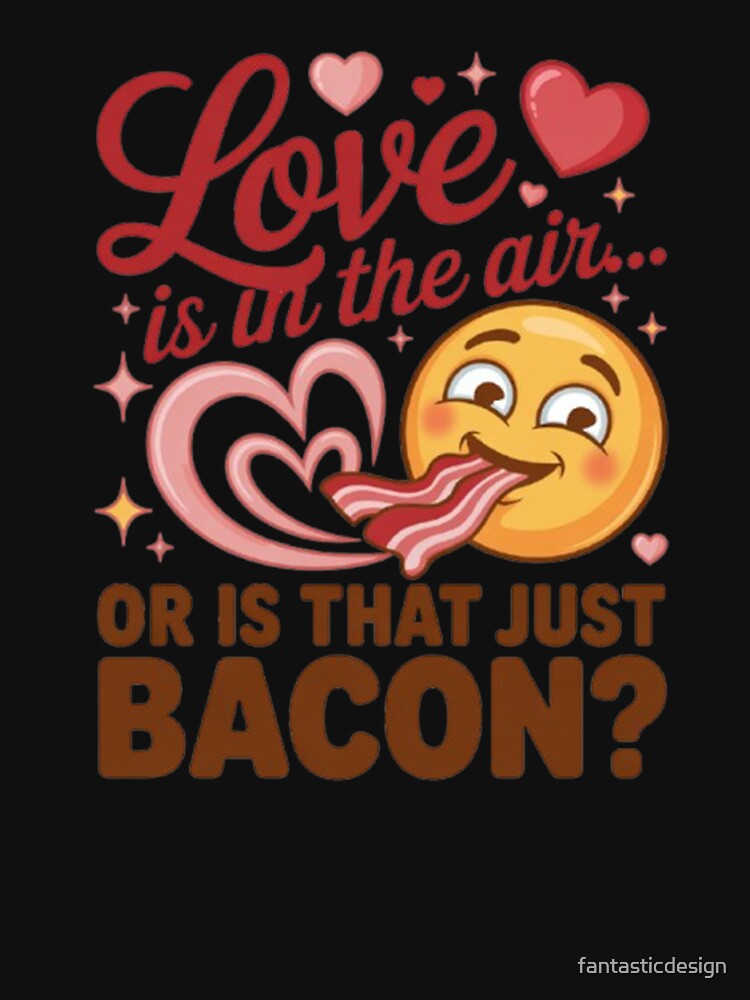 Funny Humor Design Love Is In The Air Or Is That Just Bacon? by fantasticdesign