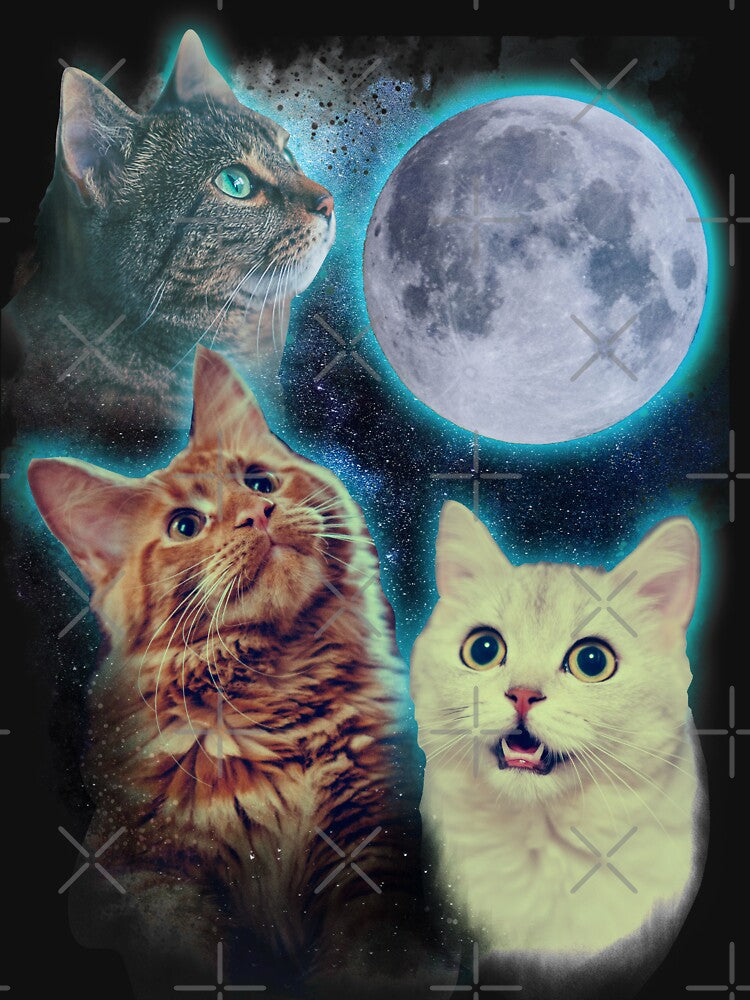 Three cats moon by Ursula Lopez Sorribes
