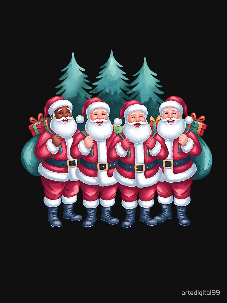 Black Santa Holiday Art – Watercolor Christmas Illustration by artedigital99