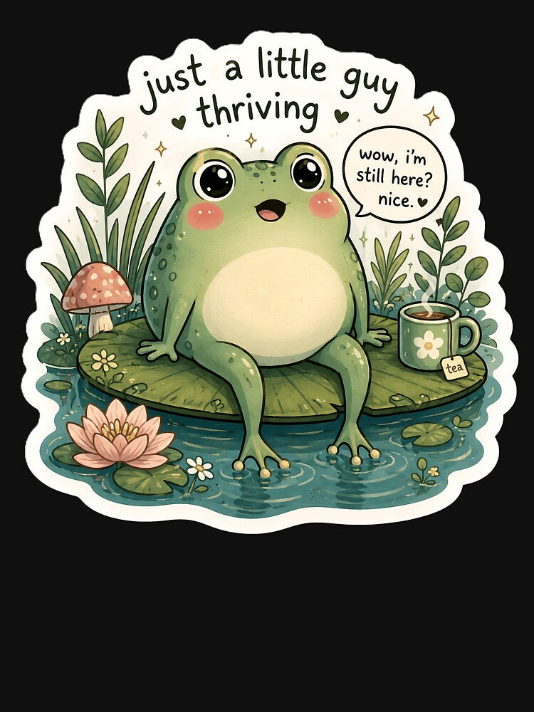 Cute Cottagecore Frog Thriving Sticker by Spectre Creates