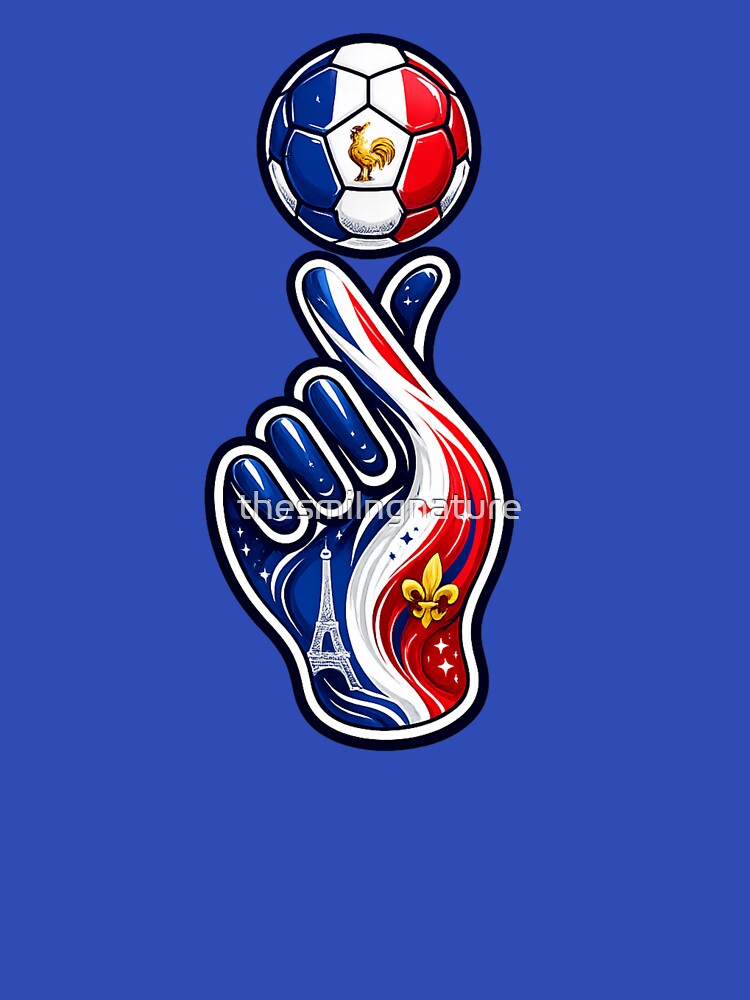 France Soccer Finger Spin Design | French Football Fan Art | Tricolor Football Graphic | France World Cup Supporter Gift | Soccer Lover T-Shirt Sticker Poster by thesmilngnature