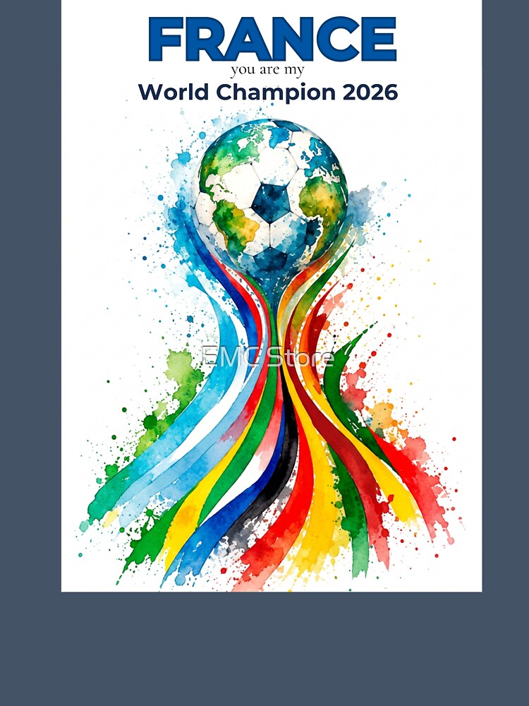 France 2026 World Cup Champion Watercolor Football Art by EMC Store