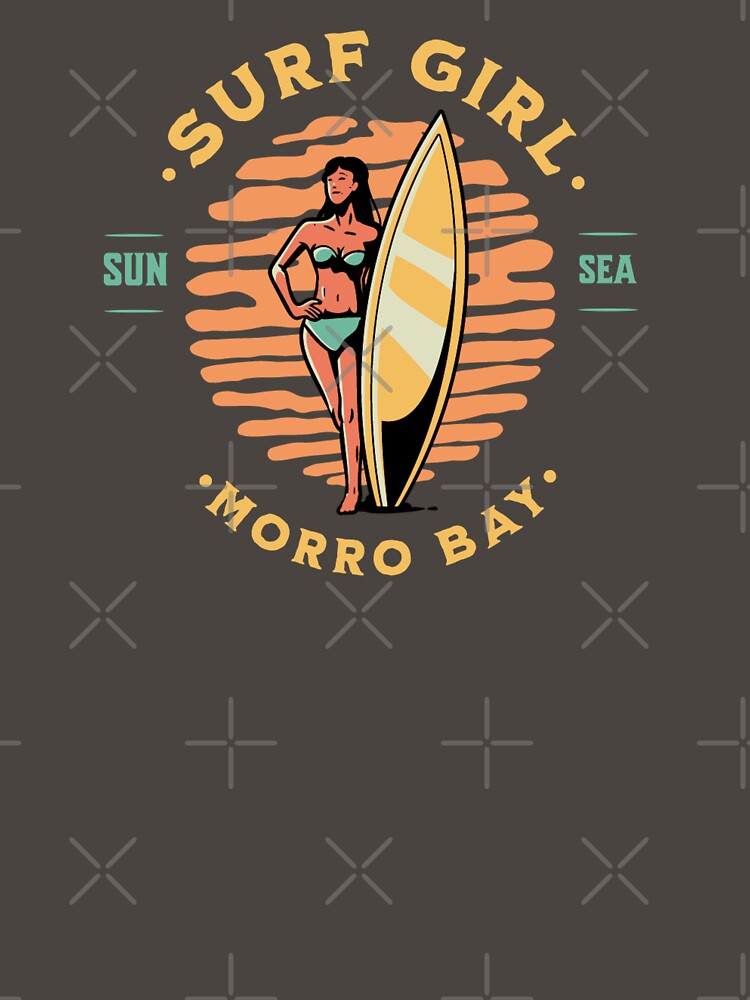 Surfer Girl Surfing Morro Bay California by CattlettArt