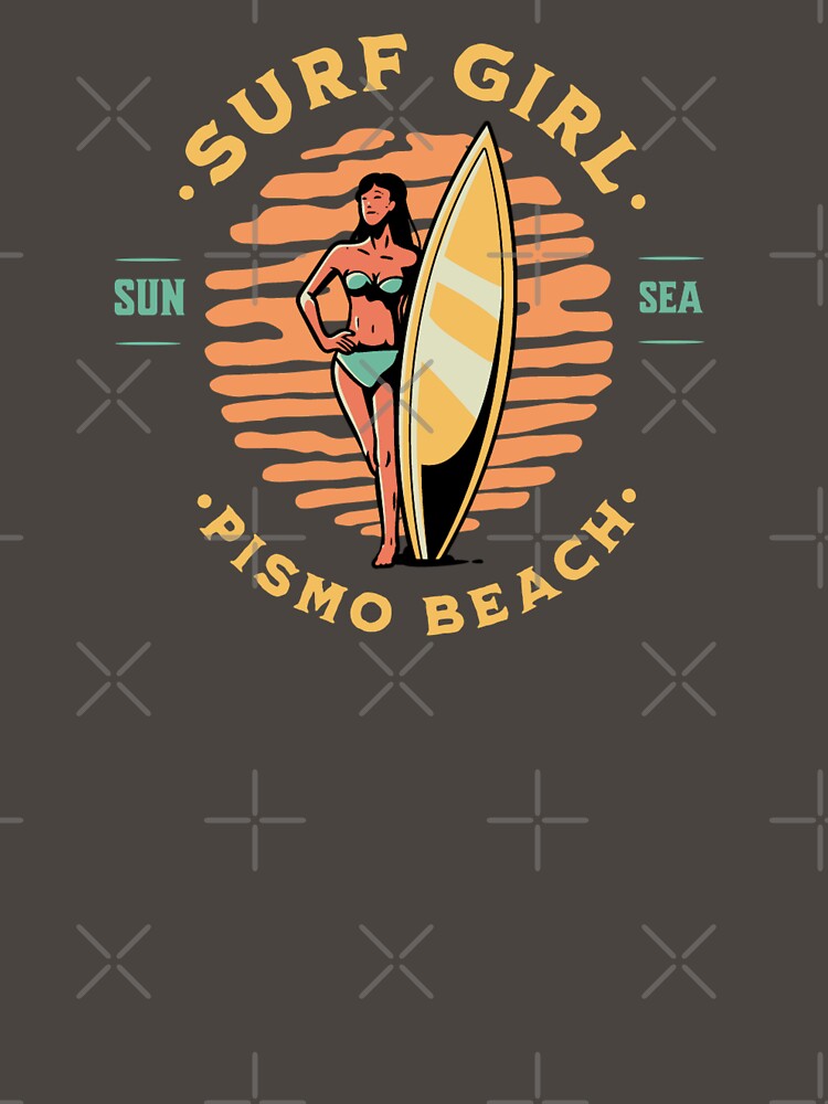 Surfer Girl Surfing Pismo Beach Surfing California by CattlettArt