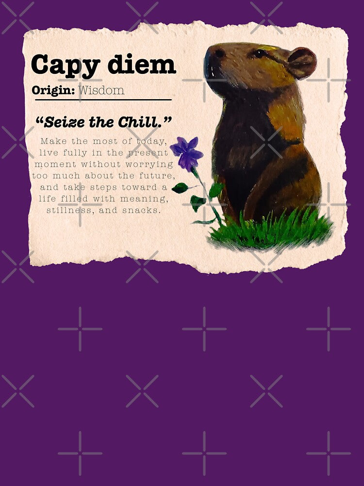 Capy Diem Whimsical Capybara Painting by ArtistsAtticWI