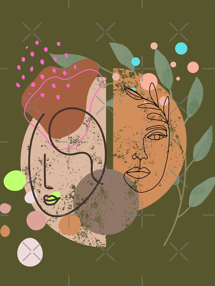 Boho Style Two Woman Face by ARTCLAYSTO