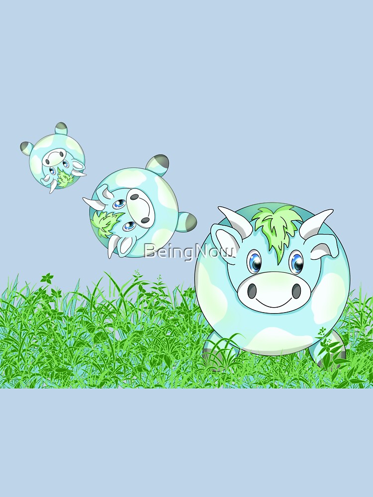 kawaii cow in grass by BeingNow