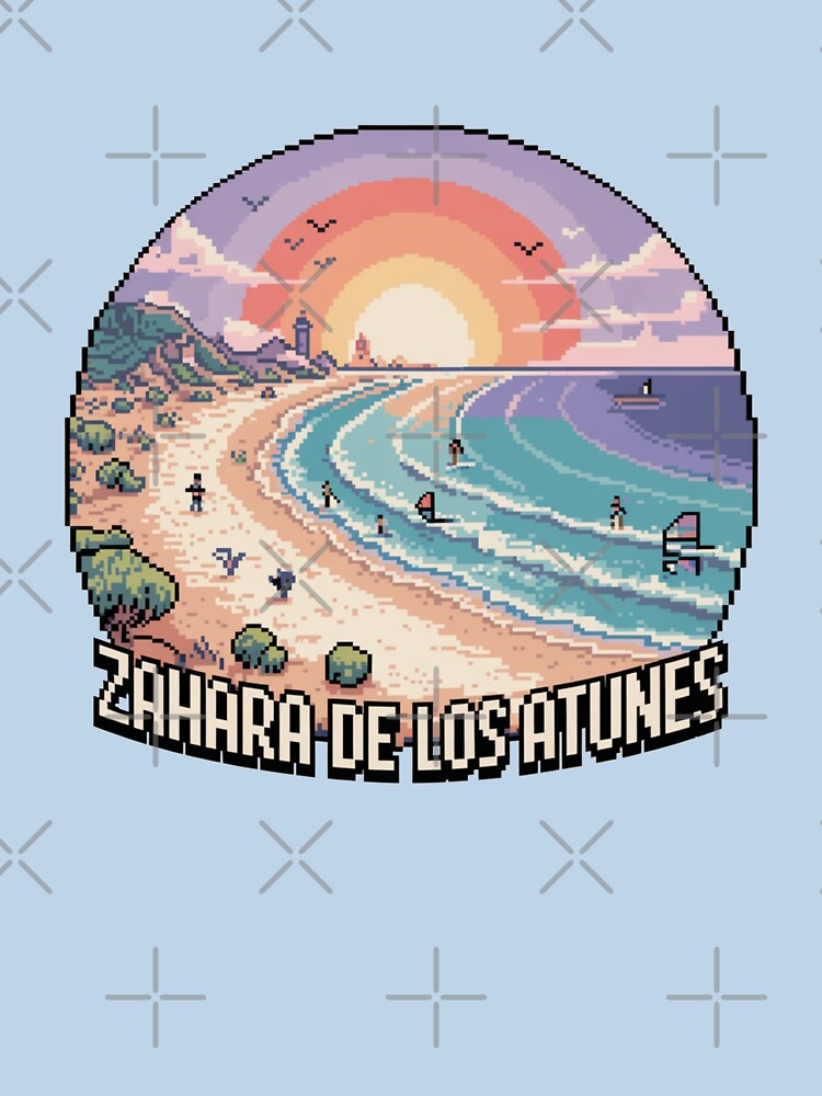 Zahara de los Atunes Spain Pixel Art - Retro Atlantic Beach Scene by CircinusStore