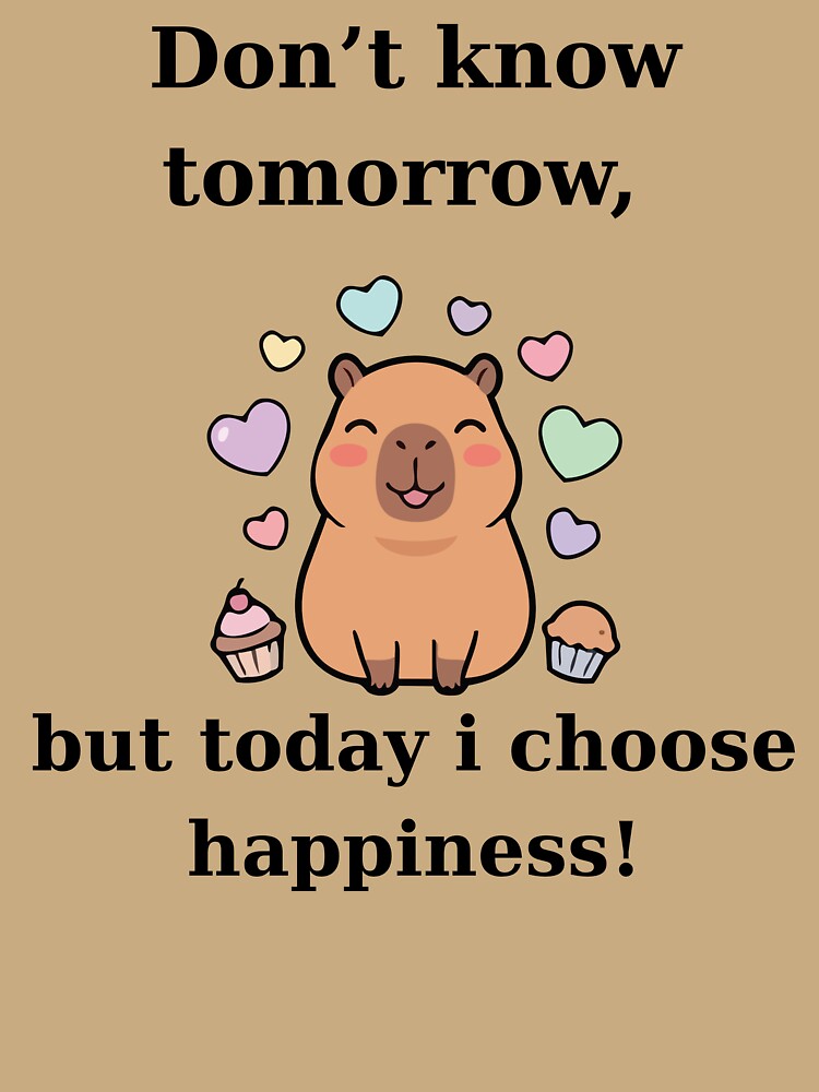 Cute Capybara Today I Choose Happiness Design by TheFrameVault