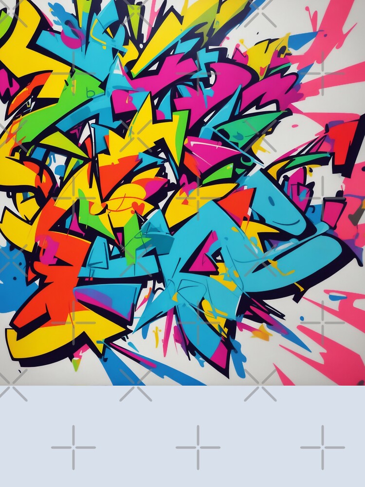 A vibrant, abstract graffiti sticker with a bold, angular design. by RedArtG09