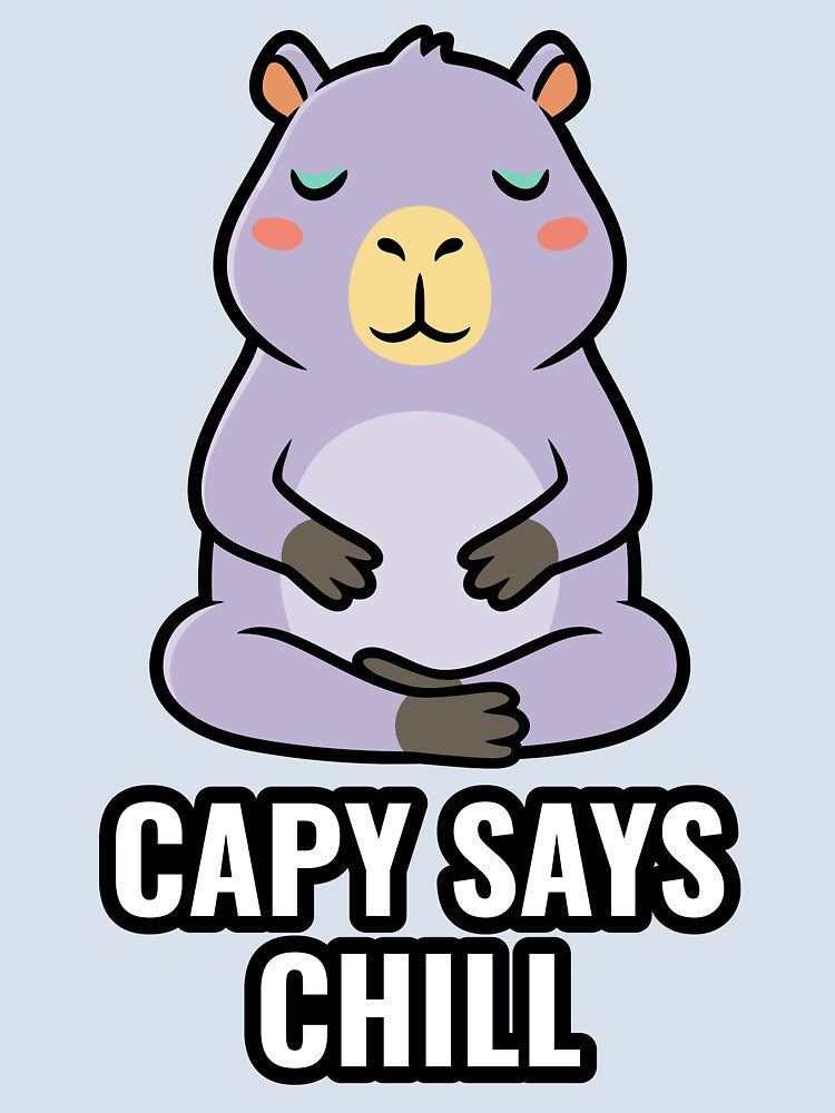 Capy Says Chill - Zen Lavender Capybara by AdriqnArt